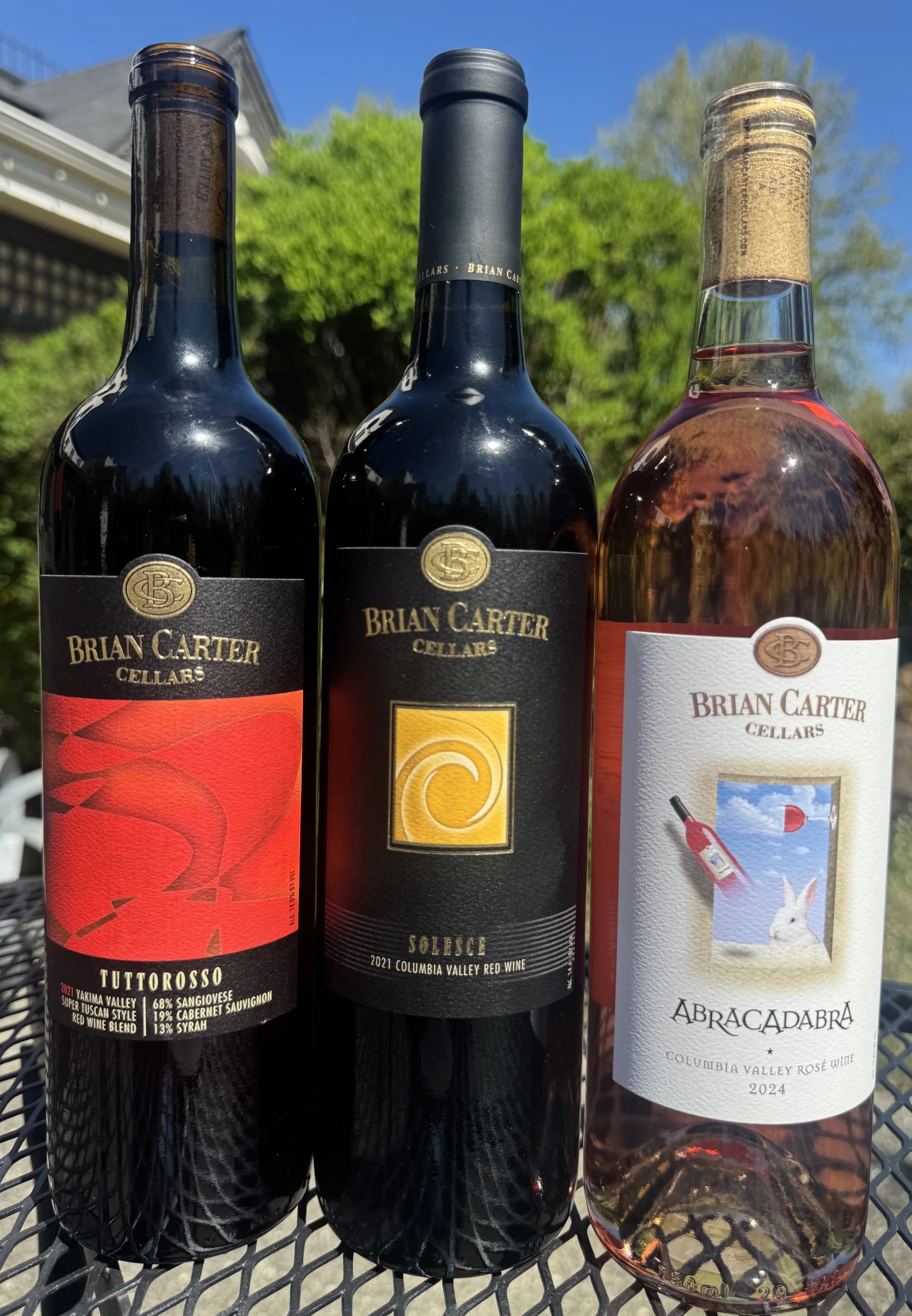 Brian Carter Cellars award-winning lineup in the barrel cellar