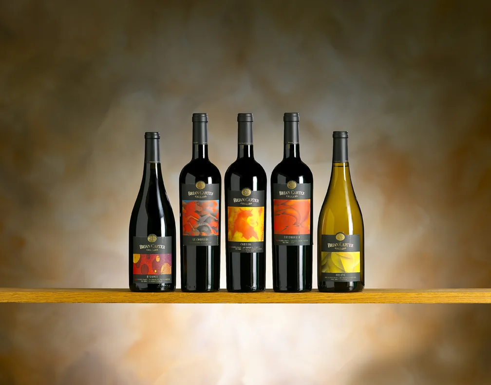 Bottles from the Brian Carter Cellars library collection